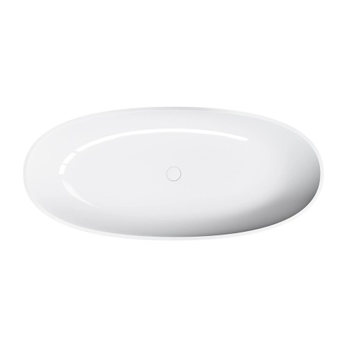 Omnires Shell M+ laisvai pastatoma akmens masės vonia 175x78 cm, blizgi balta, SHELL175WWBP