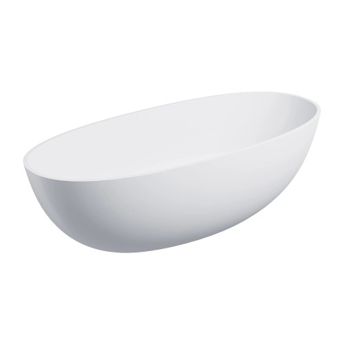 Omnires Shell M+ laisvai pastatoma akmens masės vonia 175x78 cm, matinė balta, SHELL175WWBM