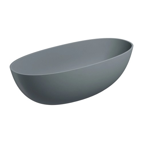 Omnires Shell M+ laisvai pastatoma akmens masės vonia 175x78 cm, matinė pilka, SHELL175WWAG