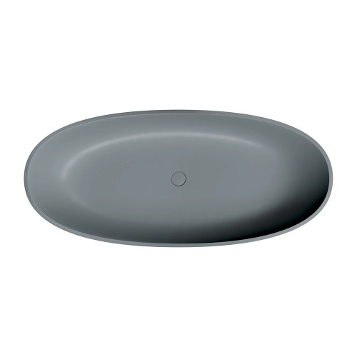 Omnires Shell M+ laisvai pastatoma akmens masės vonia 175x78 cm, matinė pilka, SHELL175WWAG