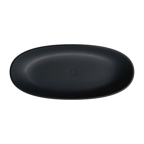 Omnires Shell M+ laisvai pastatoma akmens masės vonia 175x78 cm, matinė juoda, SHELL175WWBLV