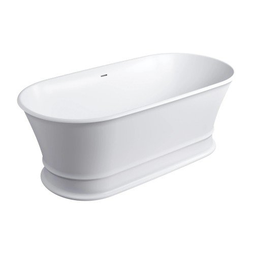 Omnires Classica laisvai pastatoma vonia 170x84 cm, balta matinė, CLASSICA170WWZPBM
