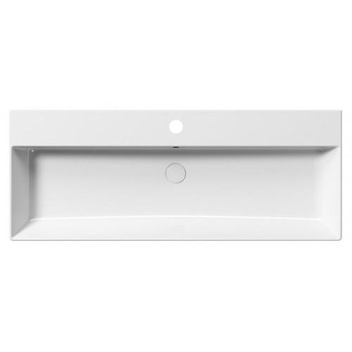 GSI Kube X praustuvas su skyle maišytuvui 120x47 cm, XG+ danga, baltas blizgus