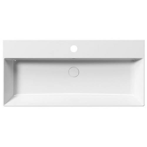 GSI Kube X praustuvas su skyle maišytuvui 100x47 cm, XG+ danga, baltas blizgus