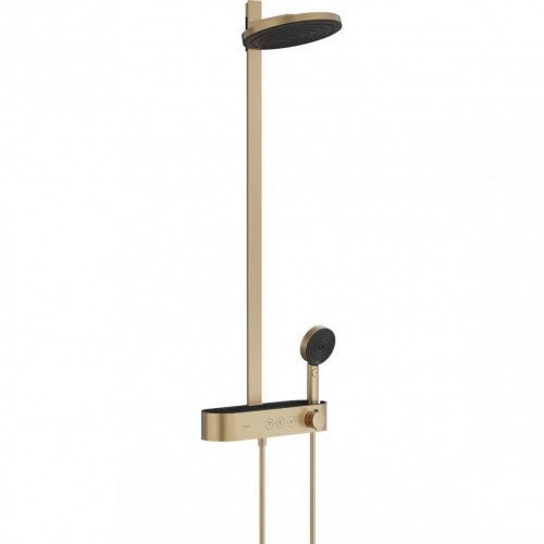 Hansgrohe Pulsify S Showerpipe 260 2jet virštinkinė dušo sistema su termostatiniu maišytuvu, spalva brushed bronze