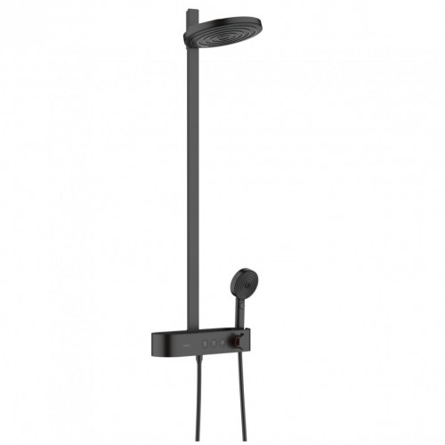 Hansgrohe Pulsify S Showerpipe 260 2jet virštinkinė dušo sistema su termostatiniu maišytuvu, juoda matinė