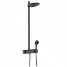 Hansgrohe Pulsify S Showerpipe 260 2jet virštinkinė dušo sistema su termostatiniu maišytuvu, juoda matinė