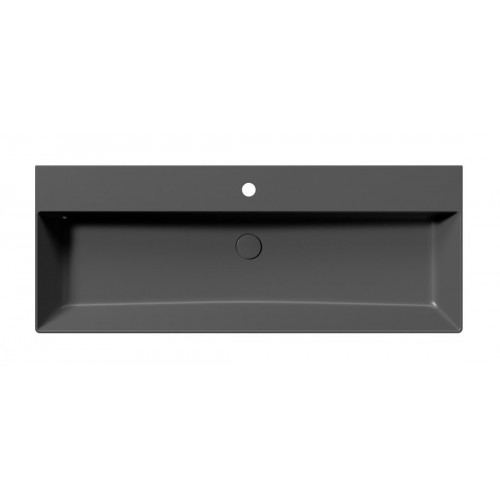 GSI Kube X praustuvas su skyle maišytuvui 120x47 cm, juodas matinis