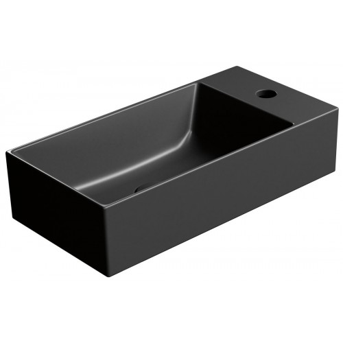 GSI Kube X praustuvas be skylės maišytuvui 50x25 cm, juodas matinis