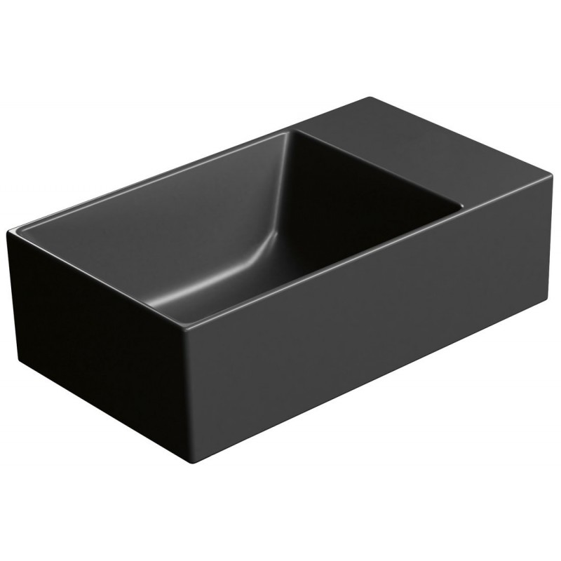 GSI Kube X praustuvas be skylės maišytuvui 40x23 cm, juodas matinis