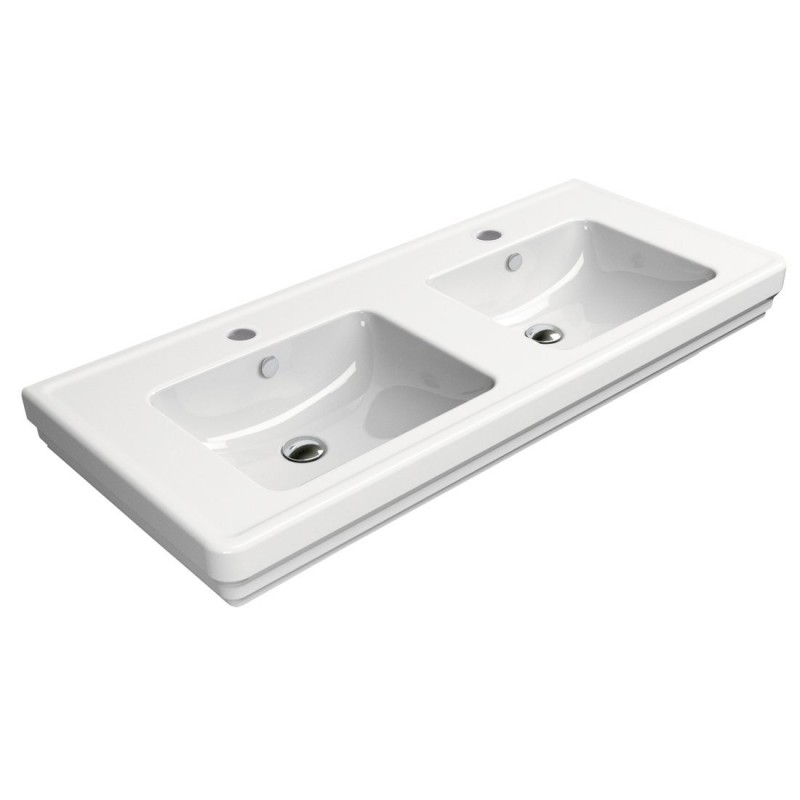 GSI Classic dvigubas praustuvas 125x54 cm, XG+ danga, baltas blizgus