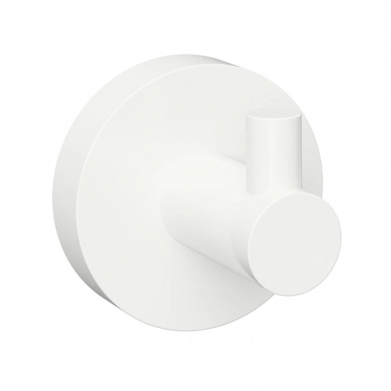 Bemeta White viengubas kabliukas, baltas matinis