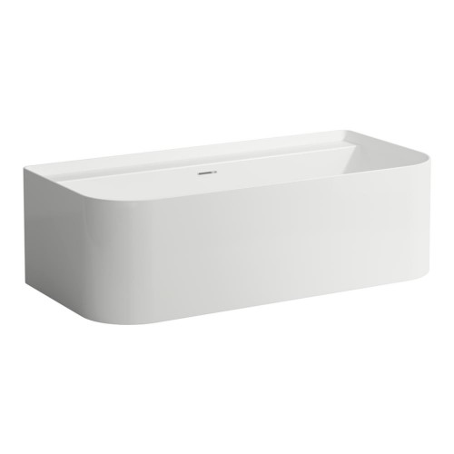 Laufen Sonar laisvai pastatoma vonia glaudžiama prie sienos su integruotu persipylimu 160x82 cm, blizgi balta