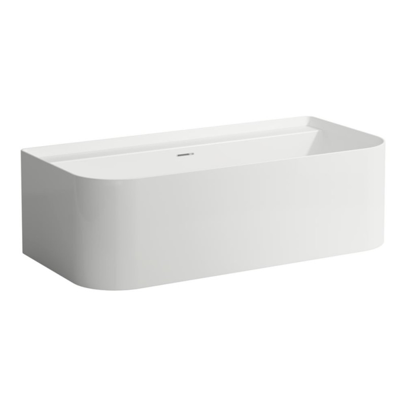 Laufen Sonar laisvai pastatoma vonia glaudžiama prie sienos su integruotu persipylimu 160x82 cm, blizgi balta
