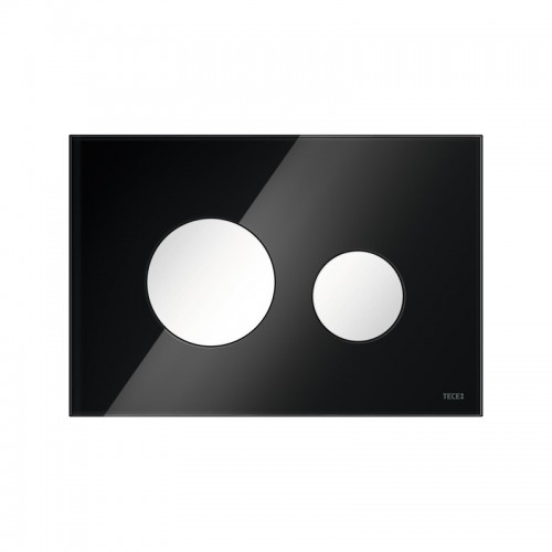 TECEloop vandens nuleidimo plokštelė stikliniu paviršiumi, stiklas juodas, mygtukai balti, 9240654