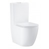 Grohe Bau Ceramic Rimless pastatomas klozetas su vandens bakeliu ir lėtai nusileidžiančiu plonu dangčiu, baltas blizgus