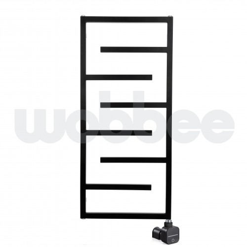 Elektrinis rankšluosčių džiovintuvas WOBBEE WELLY BLACK 50x110cm su paslėptu laidu, juodas matinis