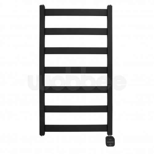 Elektrinis rankšluosčių džiovintuvas WOBBEE TENBY BLACK 50x100cm su paslėptu laidu, juodas matinis