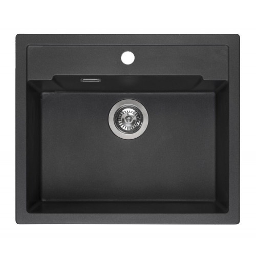 Reginox Amsterdam 54 granitinė plautuvė montuojama iš viršaus 60x51 cm, juoda (Black Silvery)