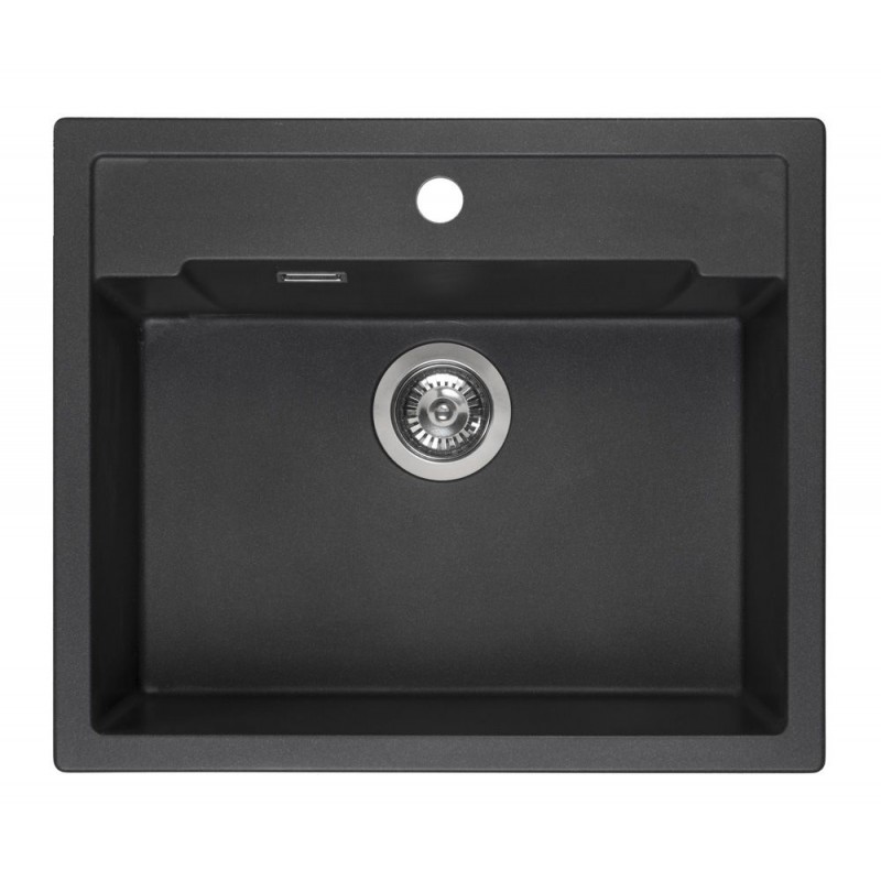Reginox Amsterdam 54 granitinė plautuvė montuojama iš viršaus 60x51 cm, juoda (Black Silvery)