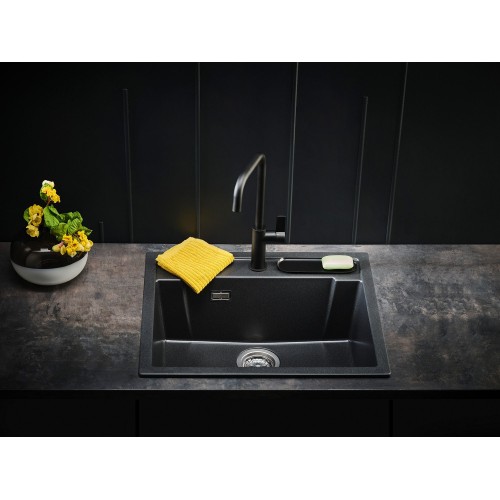 Reginox Amsterdam 54 granitinė plautuvė montuojama iš viršaus 60x51 cm, juoda (Black Silvery)