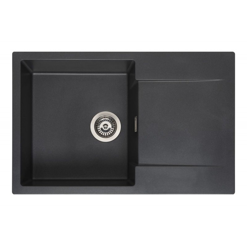 Reginox Amsterdam 78 granitinė plautuvė montuojama iš viršaus 78x50 cm, juoda (Black Silvery)