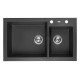 Reginox Amsterdam 25 granitinė plautuvė montuojama iš viršaus 86x50 cm, juoda (Black Silvery)