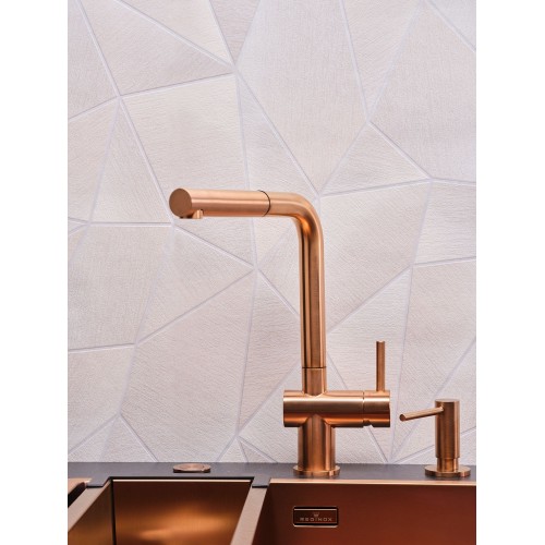 Reginox Cedar Copper II maišytuvas plautuvei su ištraukiamu dušeliu, braižyto vario spalva PVD, R38789