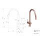 Reginox Flint Copper II maišytuvas plautuvei su ištraukiamu dušeliu, braižyto vario spalva PVD, R38826