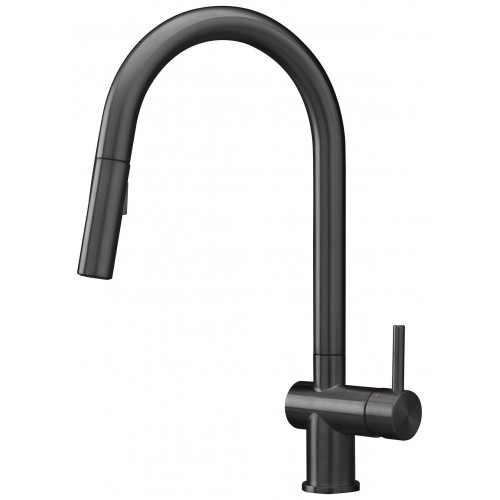 Reginox Flint Gun Metal II maišytuvas plautuvei su ištraukiamu dušeliu, gun metal spalva PVD, R38819