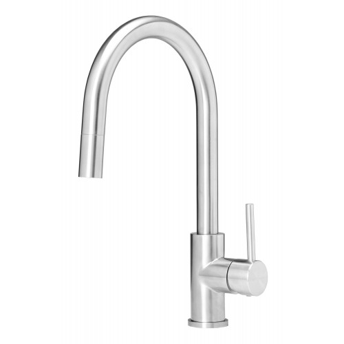 Reginox Huron RVS maišytuvas plautuvei su ištraukiamu dušeliu, brushed stainless steel spalva, R34576