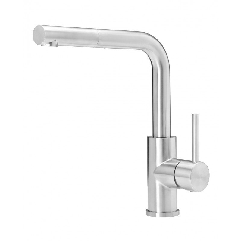Reginox Palm RVS maišytuvas plautuvei su ištraukiamu dušeliu, brushed stainless steel spalva, R34583