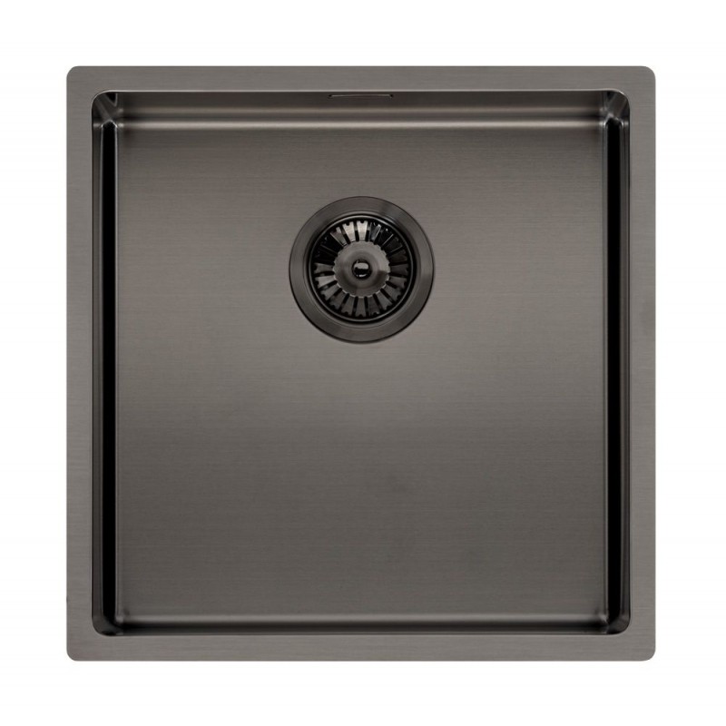 Reginox Miami 40x40 nerūdijančio plieno plautuvė, gun metal spalva, R30691
