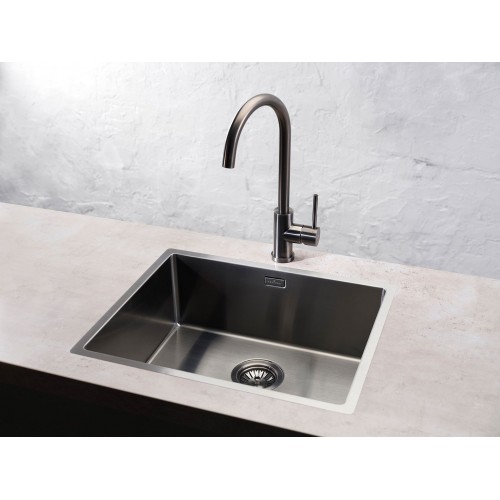 Reginox Miami 50x40 nerūdijančio plieno plautuvė, gun metal spalva, R30721