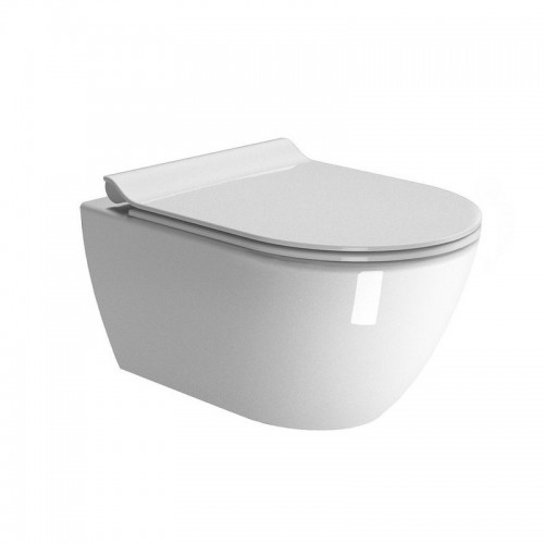 Tece wc rėmas su juodos spalvos klavišu ir GSI Pura Swirlflush® pakabinamas klozetas su dangčiu