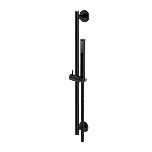 Omnires dušo stovo komplektas su rankiniu dušeliu ir žarna 150cm, juoda spalva, MICROPHONE-SBL