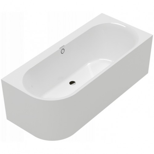 Villeroy & Boch Oberon 2.1 kampinė vonia su priekiniu uždengimu ir sifonu, dešininė, 180x80 cm, blizgi balta
