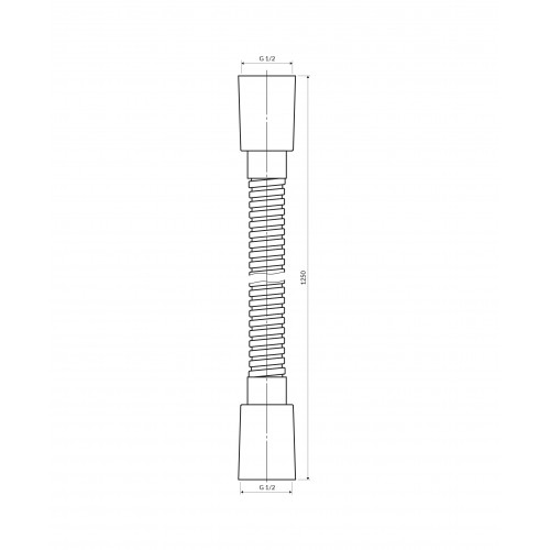 Omnires metalinė dušo žarna 125cm, antracito spalva, 022-XAT