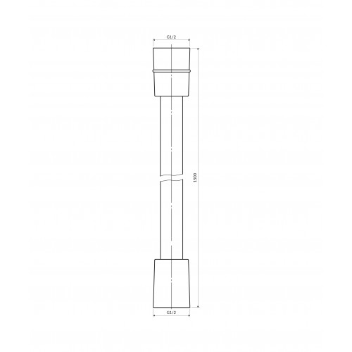 Omnires dušo žarna 150cm, juoda matinė, 028BL