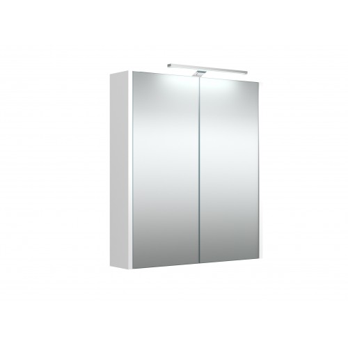 RB veidrodinė spintelė su LED apšvietimu, IP44, balta blizgi, 58x65 cm, 1402311
