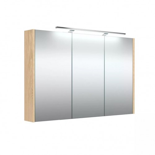 RB veidrodinė spintelė su LED apšvietimu, IP44, šviesus ąžuolas, 98x65 cm, 1402735