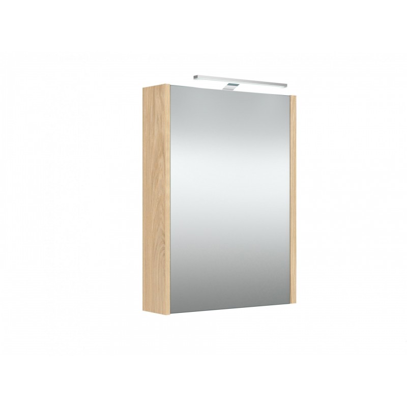 RB veidrodinė spintelė su LED apšvietimu, IP44, šviesus ąžuolas, 48x65 cm, 1402235