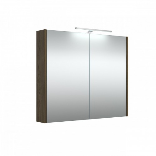 RB veidrodinė spintelė su LED apšvietimu, IP44, rudas ąžuolas, 78x65 cm, 1402520