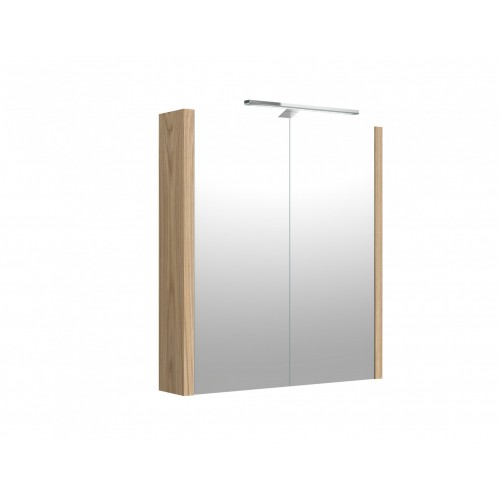RB veidrodinė spintelė su LED apšvietimu, IP44, šviesus ąžuolas, 58x65 cm, 1402335