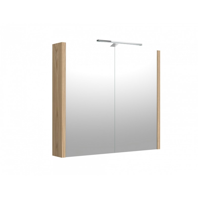 RB veidrodinė spintelė su LED apšvietimu, IP44, šviesus ąžuolas, 78x65 cm, 1402535