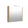 RB veidrodinė spintelė su LED apšvietimu, IP44, šviesus ąžuolas, 78x65 cm, 1402535