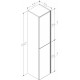 RB Cosmos ūkinė spintelė su 2 durelėmis, integruotos metalinės rankenos, kakavos spalva, 35 cm, 2631215