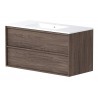RB Villa apatinė spintelė su medine rankenėle ir praustuvu, 101x46 cm, rudas ąžuolas, 29113720