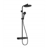Hansgrohe Activera S Showerpipe 240 1jet EcoSmart virštinkinė dušo sistema su termostatiniu maišytuvu, juoda matinė, 28638670